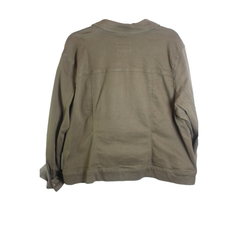 Market & Spruce Women's XXL Olive Green Stretch Denim Jean Jacket - Picture 7 of 7